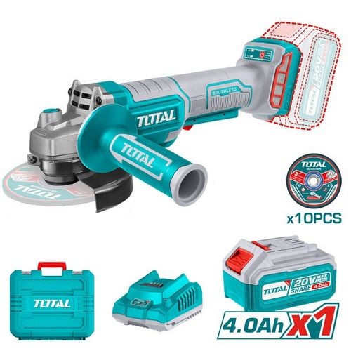 AMOLADORA TOTAL A BATERIA 20V 115MM 1200W
