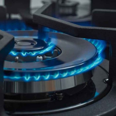 COCINA A GAZ 5H ANAFE FISCHER INFINITY TRIPLE NEGRO