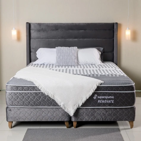 Sommier Superspuma Renovate 200X200 GRIS Cabecera KSRN20GR