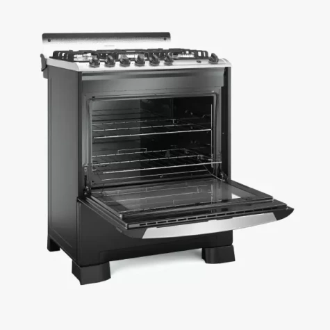 COCINA A GAZ 5H MUELLER DECORATTO MESADA INOX NEGRO