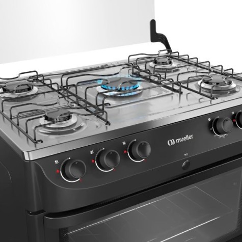 COCINA A GAZ 5H MUELLER FRATELLO MFI5BB NEGRO
