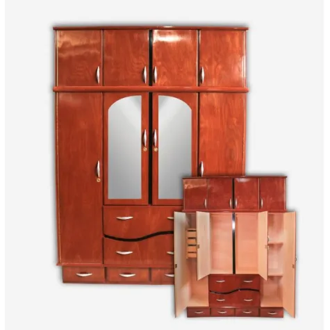 ROPERO PLACARD 4P LINEA LA EE CAOBA TABACO 230*170*53