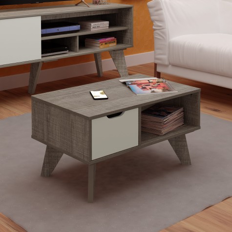 MESA CENTRO VIP CANELA/BLANCO