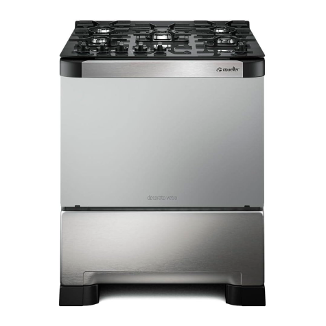 COCINA A GAZ 5H MUELLER DECORATTO VETRO GOURMET ESPEJADO