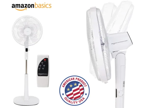 VENTILADOR PIE AMAZON BASICS OSCILANTE