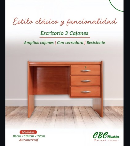 MESA ESCRITORIO 3C 81*109*72 NOGAL