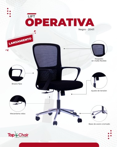 SILLA GIRATORIA EJECUTIVA LIFT NEGRO