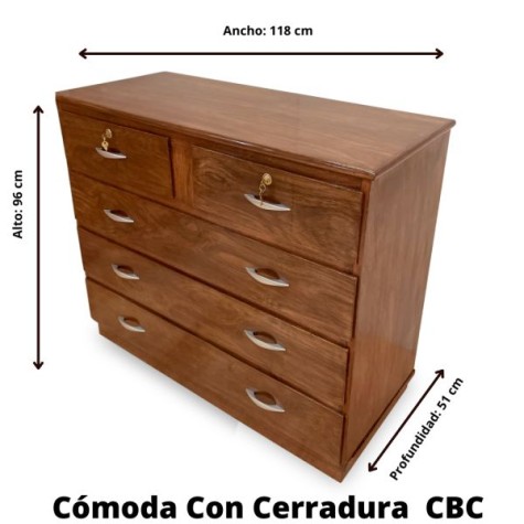 COMODA C/CERRADURAS TABACO 96*118*51