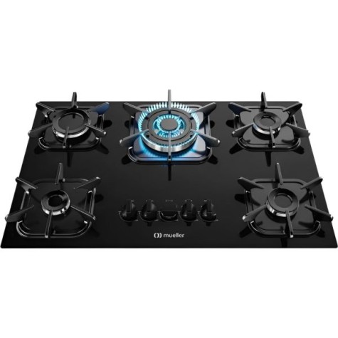 COCINA A GAZ 5H ANAFE MUELLER TRIPLE NEGRO