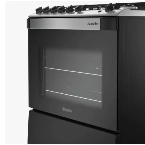 COCINA A GAZ 5H MUELLER DECORATTO MESADA INOX NEGRO