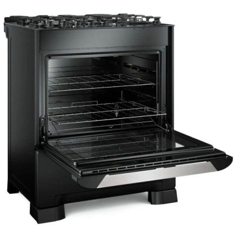 COCINA A GAZ 5H MUELLER DECORATTO VETRO GOURMET NEGRO