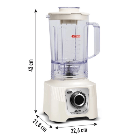Licuadora Arno Power Max LN64 3.1 lts 1400W Blanco