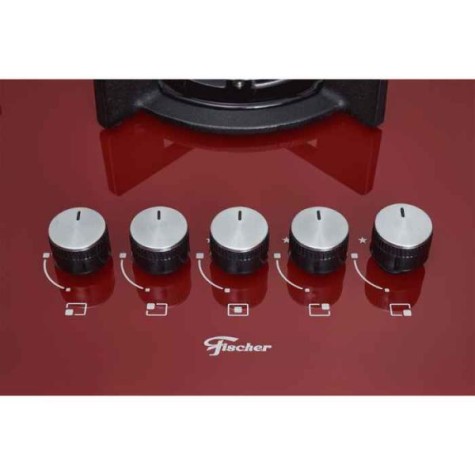 COCINA A GAZ 5H ANAFE FISCHER TRIPLELLAMA ROJO