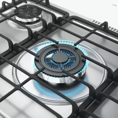 COCINA A GAZ 5H MUELLER DECORATTO MESADA INOX NEGRO