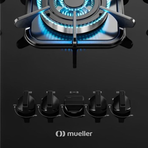COCINA A GAZ 5H ANAFE MUELLER TRIPLE NEGRO