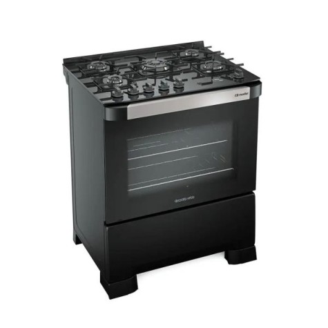 COCINA A GAZ 5H MUELLER DECORATTO VETRO GOURMET NEGRO