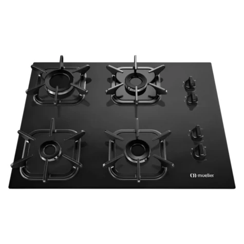 COCINA A GAZ 4H ANAFE MUELLER NEGRO