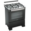 COCINA A GAZ 5H MUELLER DECORATTO MESADA INOX NEGRO