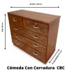 COMODA C/CERRADURAS TABACO 96*118*51
