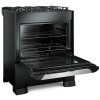 COCINA A GAZ 5H MUELLER DECORATTO VETRO GOURMET NEGRO