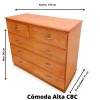 COMODA C/CERRADURAS NATURAL 96*118*51