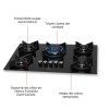 COCINA A GAZ 5H ANAFE FISCHER INFINITY TRIPLE NEGRO